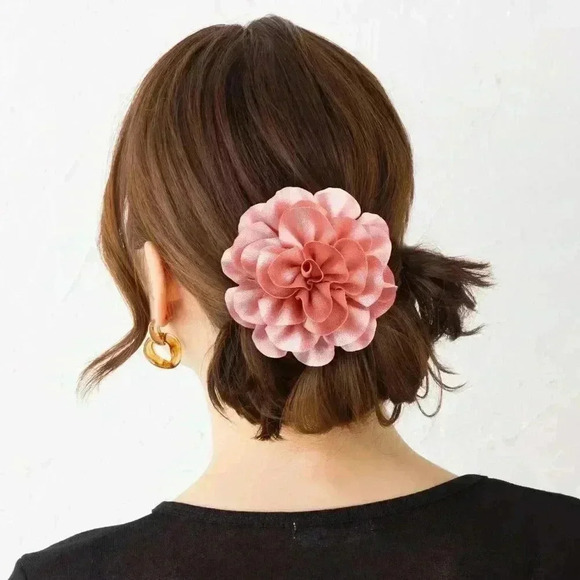 2 Pcs Solid 4" Handmade Big Flower Floral - Picture 1 of 7